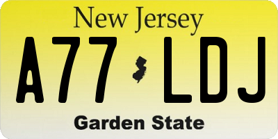 NJ license plate A77LDJ
