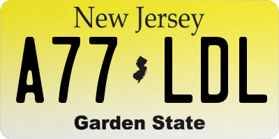 NJ license plate A77LDL