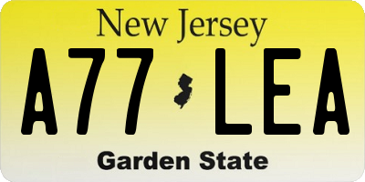 NJ license plate A77LEA