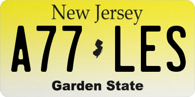 NJ license plate A77LES