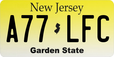NJ license plate A77LFC