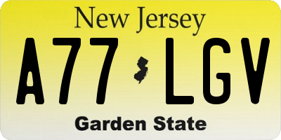 NJ license plate A77LGV