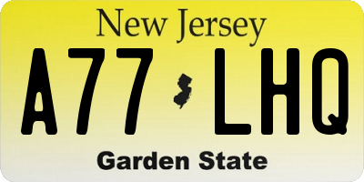 NJ license plate A77LHQ
