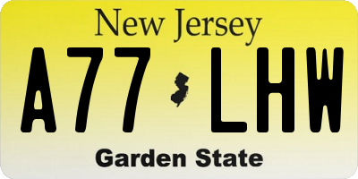 NJ license plate A77LHW