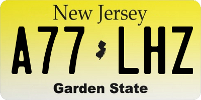 NJ license plate A77LHZ