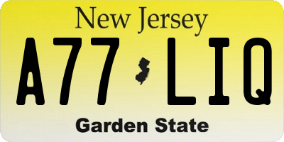 NJ license plate A77LIQ