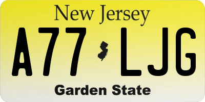 NJ license plate A77LJG