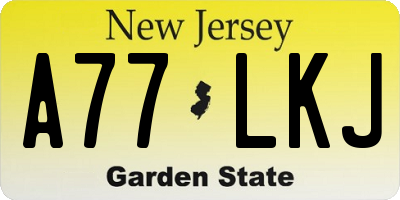 NJ license plate A77LKJ