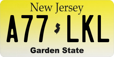 NJ license plate A77LKL