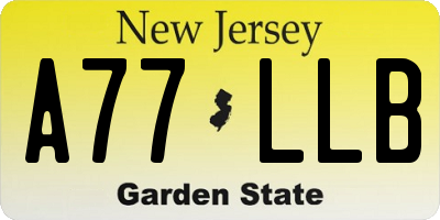 NJ license plate A77LLB
