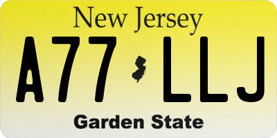 NJ license plate A77LLJ