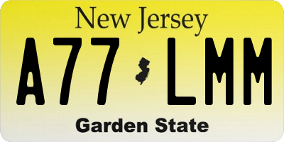 NJ license plate A77LMM