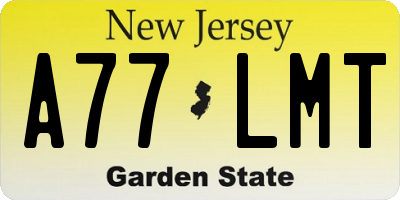 NJ license plate A77LMT