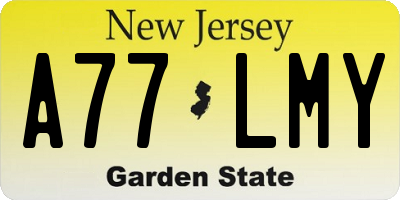 NJ license plate A77LMY