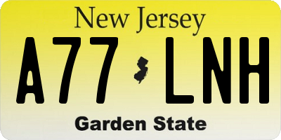 NJ license plate A77LNH