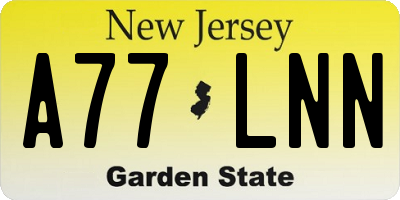 NJ license plate A77LNN