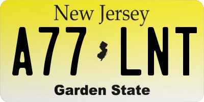 NJ license plate A77LNT