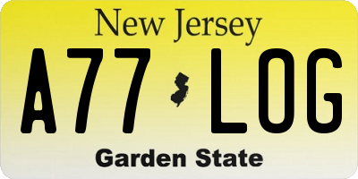 NJ license plate A77LOG