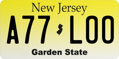 NJ license plate A77LOO