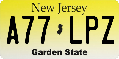 NJ license plate A77LPZ