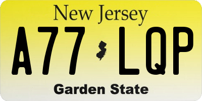 NJ license plate A77LQP