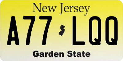 NJ license plate A77LQQ