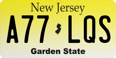 NJ license plate A77LQS