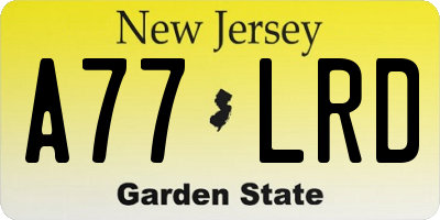 NJ license plate A77LRD