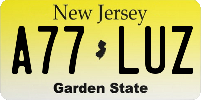 NJ license plate A77LUZ