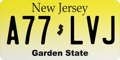 NJ license plate A77LVJ