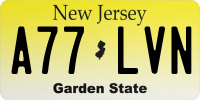 NJ license plate A77LVN