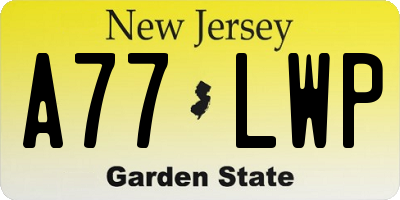 NJ license plate A77LWP