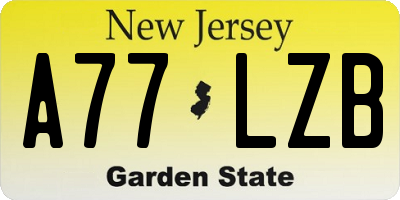 NJ license plate A77LZB