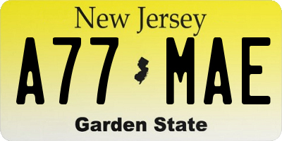 NJ license plate A77MAE