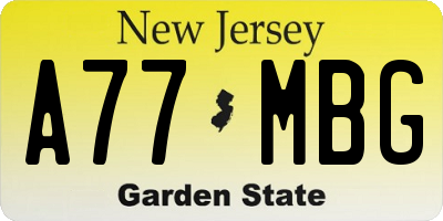 NJ license plate A77MBG