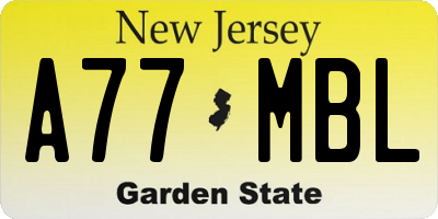 NJ license plate A77MBL
