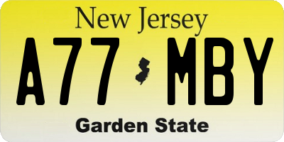 NJ license plate A77MBY