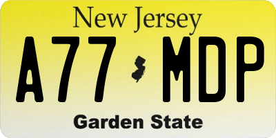 NJ license plate A77MDP