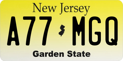 NJ license plate A77MGQ
