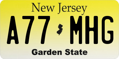 NJ license plate A77MHG