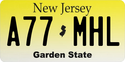 NJ license plate A77MHL