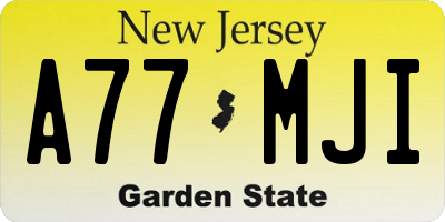 NJ license plate A77MJI