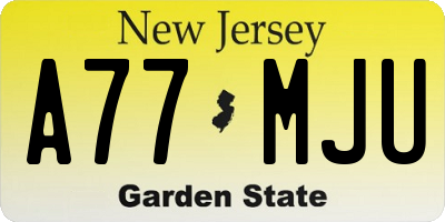NJ license plate A77MJU