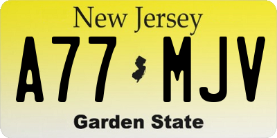 NJ license plate A77MJV