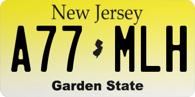 NJ license plate A77MLH