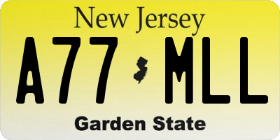 NJ license plate A77MLL