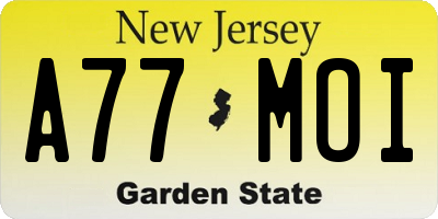 NJ license plate A77MOI