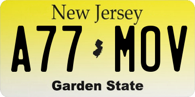 NJ license plate A77MOV