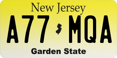 NJ license plate A77MQA