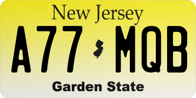 NJ license plate A77MQB